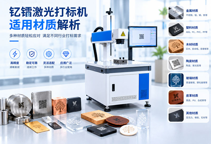 钇镭激光打标机适用材质解析
